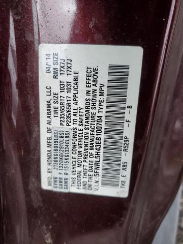 5FNRL5H43EB100704 Honda ODYSSEY EX