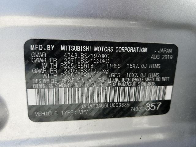 JA4AP3AU5LU003339 | 2020 MITSUBISHI OUTLANDER