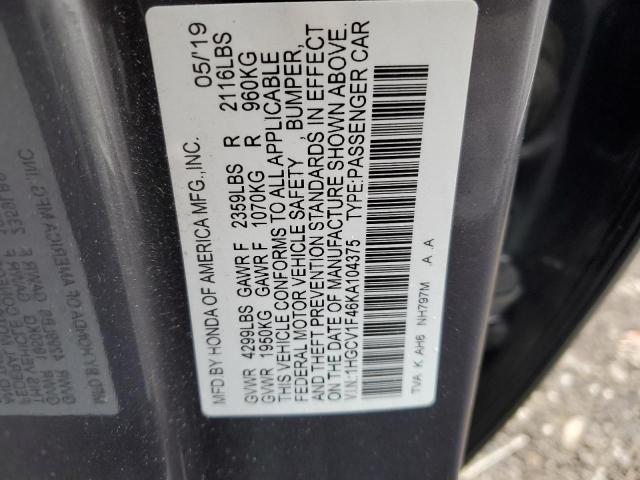 1HGCV1F46KA104375 Honda ACCORD EX