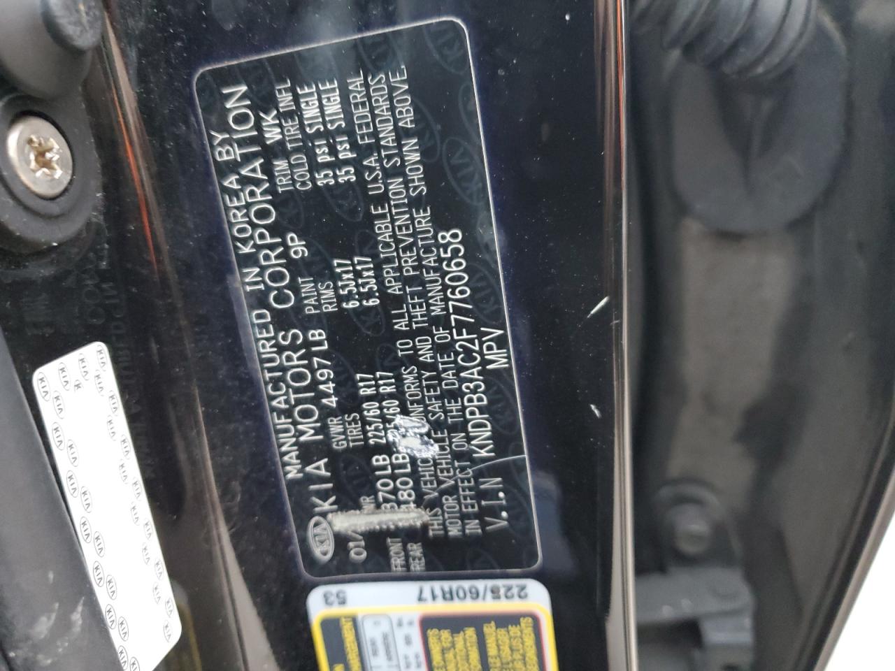 KNDPB3AC2F7760658 2015 Kia Sportage Lx