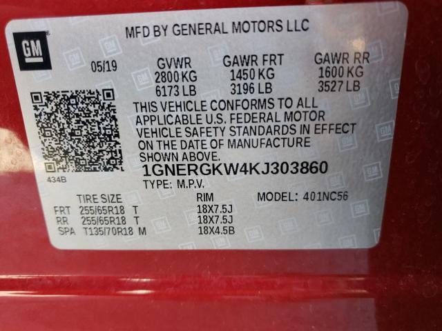 1GNERGKW4KJ303860 Chevrolet Traverse L 12