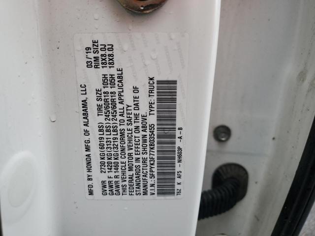 5FPYK3F77KB035455 Honda Ridgeline Rtl