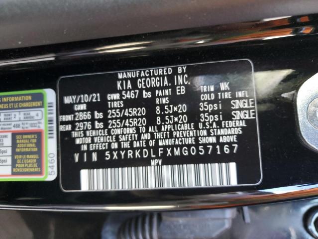 5XYRKDLFXMG057167 | 2021 KIA SORENTO SX