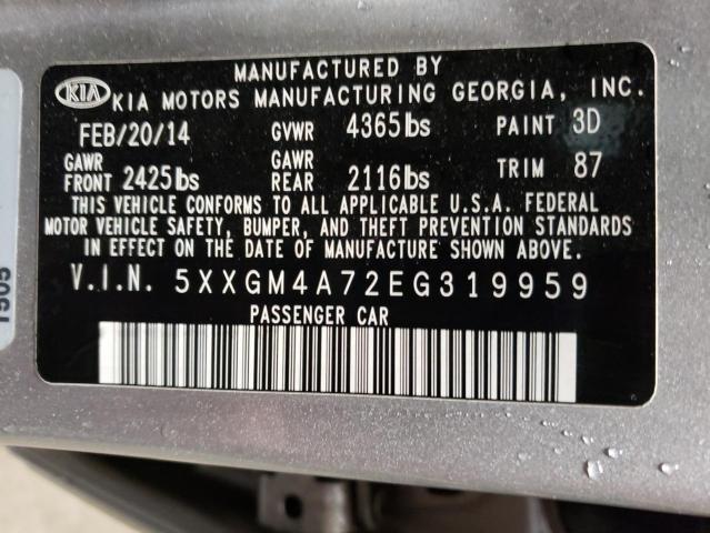5XXGM4A72EG319959 KIA Optima Lx