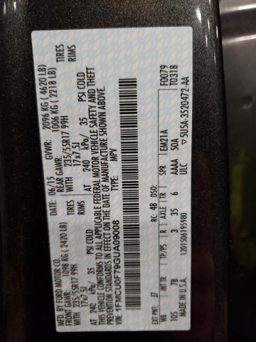 1FMCU0F79GUA09008 Ford ESCAPE S