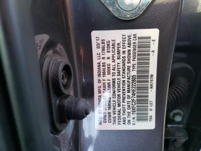 19XFC2F74HE222805 2017 Honda Civic Ex