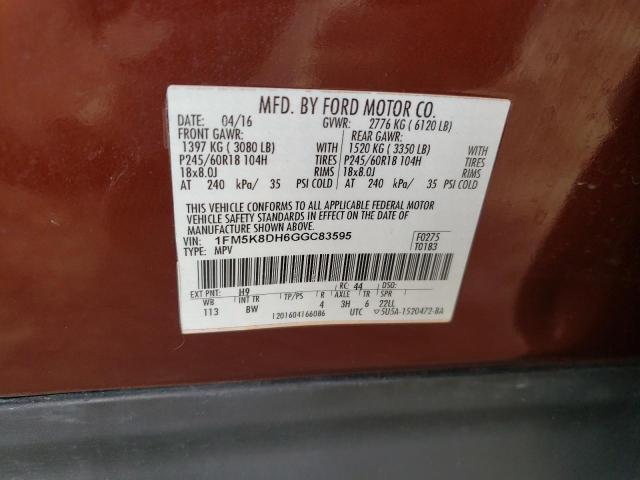 1FM5K8DH6GGC83595 Ford EXPLORER XLT