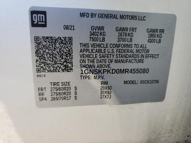 1GNSKPKD0MR455080 | 2021 CHEVROLET TAHOE K150