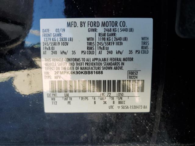 2FMPK4K90KBB81688 2019 FORD EDGE, photo no. 13