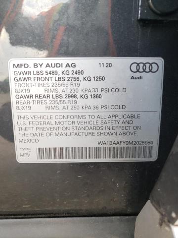 WA1BAAFY0M2025980 2021 AUDI Q5, photo no. 13