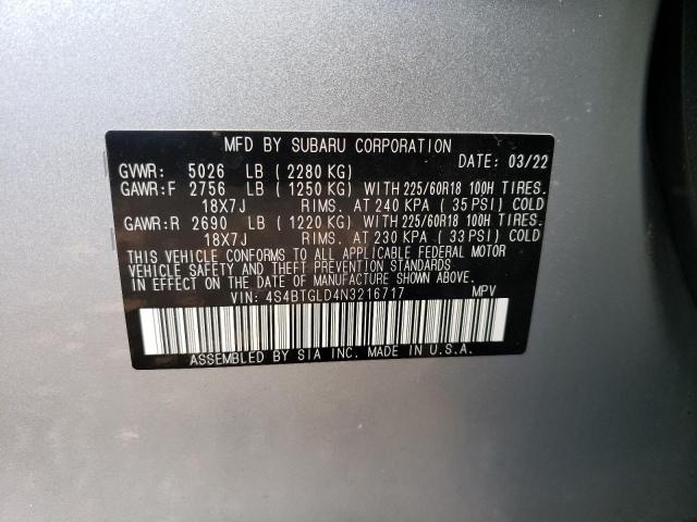 4S4BTGLD4N3216717 Subaru Outback Onyx Edition Xt
