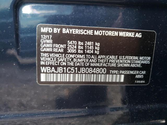 2018 BMW 530XE WBAJB1C51JB084800
