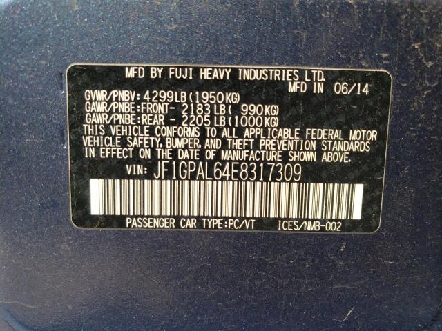 JF1GPAL64E8317309 Subaru Impreza Sport Premium