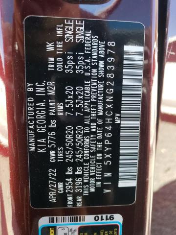 5XYP64HCXNG283978 KIA Telluride S