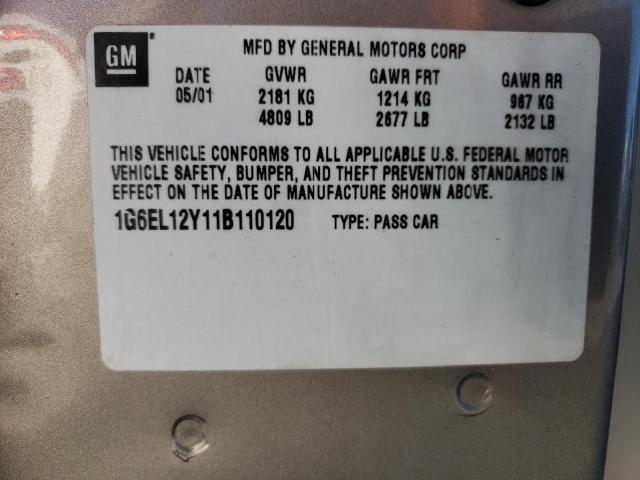 2001 Cadillac Eldorado Esc VIN: 1G6EL12Y11B110120 Lot: 72691373