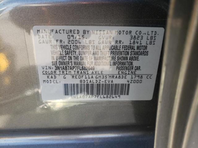 3N1AB7AP7FL682649 | 2015 NISSAN SENTRA S