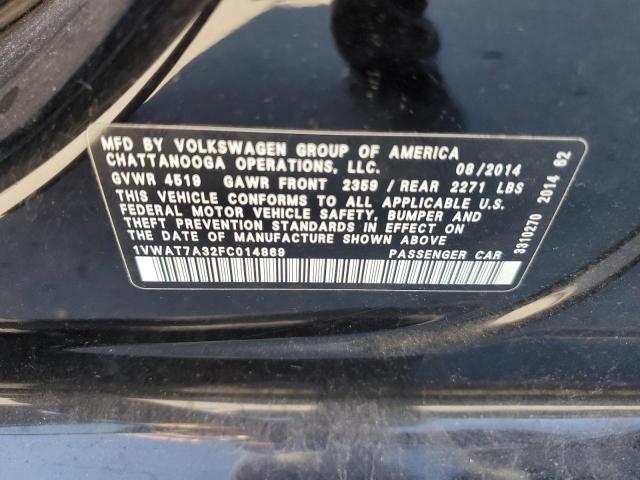 2015 VOLKSWAGEN PASSAT S 1VWAT7A32FC014869