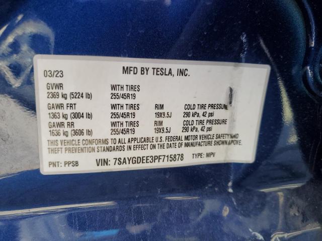 Auction sale of the 2023 TESLA MODEL Y , vin: 7SAYGDEE3PF715878, lot number: 71698953