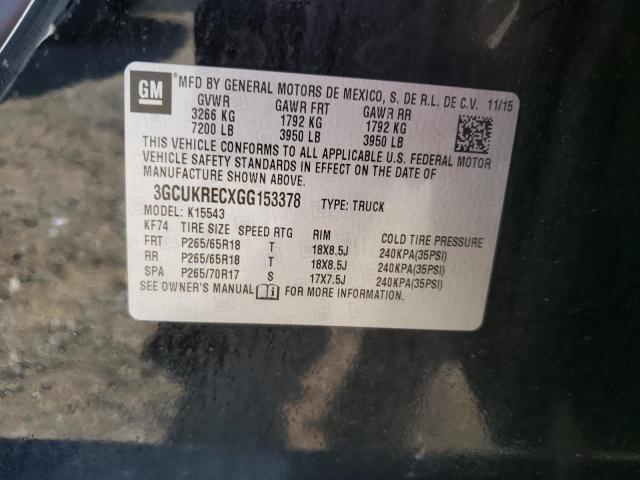 2016 CHEVROLET SILV1500 4 - 3GCUKRECXGG153378