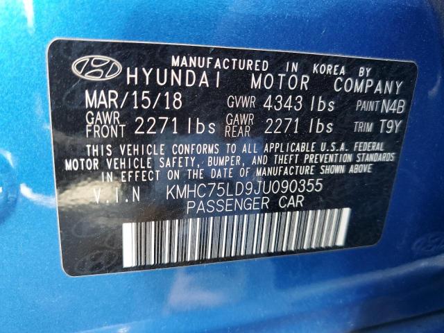 KMHC75LD9JU090355 Hyundai Ioniq Limited