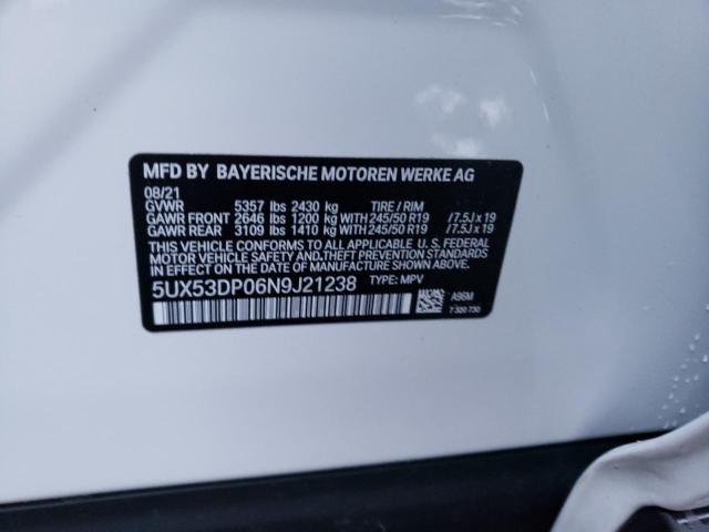 2022 BMW X3 XDRIVE3 - 5UX53DP06N9J21238