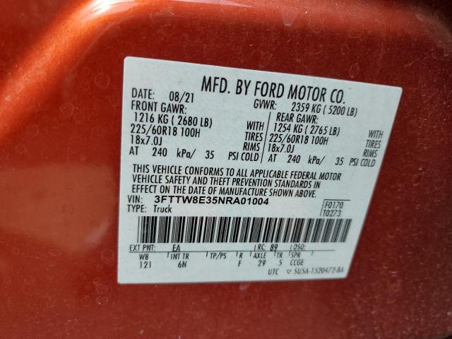 3FTTW8E35NRA01004 Ford Maverick Xl