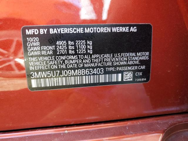 3MW5U7J09M8B63403 BMW M3 40I 12