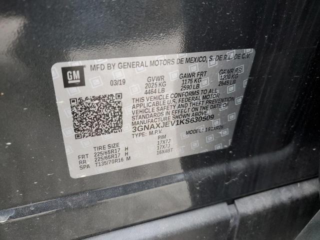 3GNAXJEV1KS630509 Chevrolet EQUINOX LT