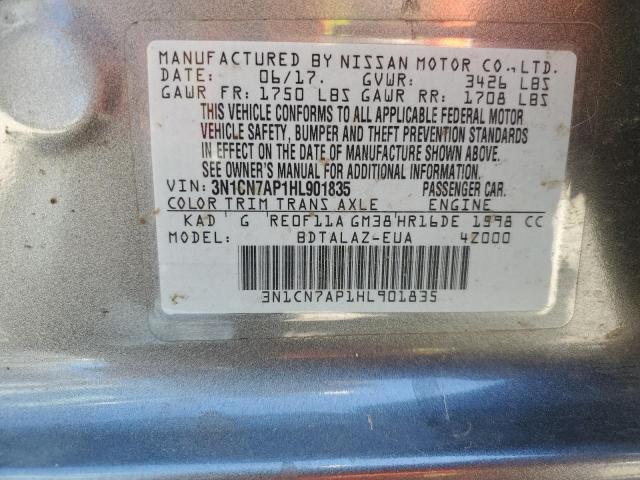 3N1CN7AP1HL901835 Nissan VERSA S