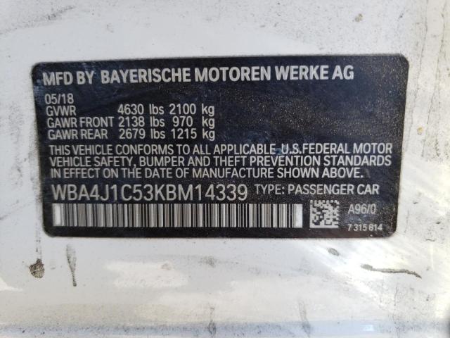 VIN WBA4J1C53KBM14339 2019 BMW 4 Series, 430I Gran ... no.12