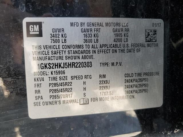 1GKS2HKJ5HR220303 | 2017 GM c yukon xl denali