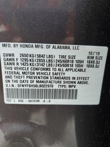 5FNYF6H58LB022970 Honda PILOT EXL
