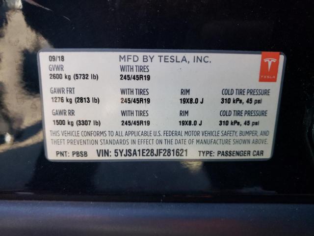  TESLA MODEL S 2018 Чорний