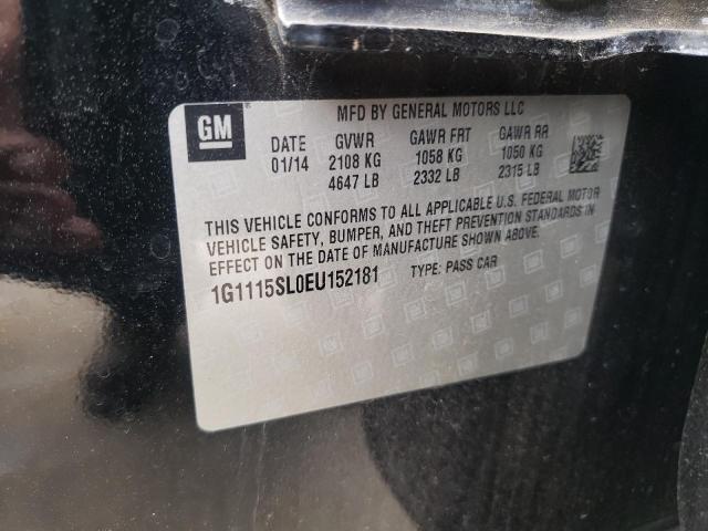 Седани CHEVROLET IMPALA 2014 Чорний