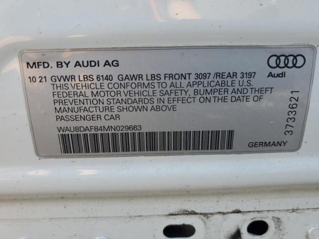 2021 AUDI A8 L WAU8DAF84MN029663