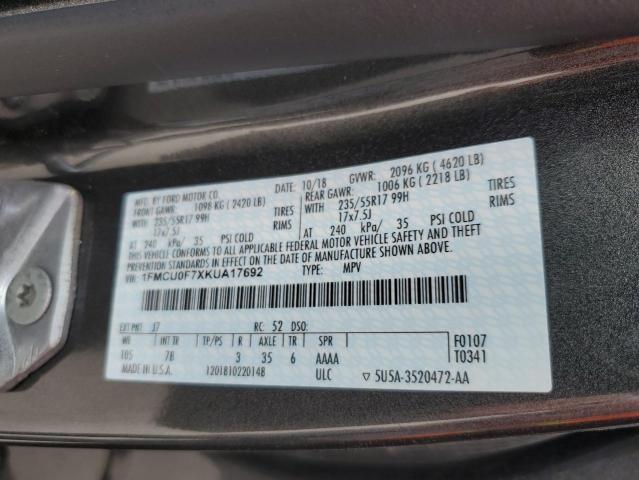 1FMCU0F7XKUA17692 2019 FORD ESCAPE, photo no. 12