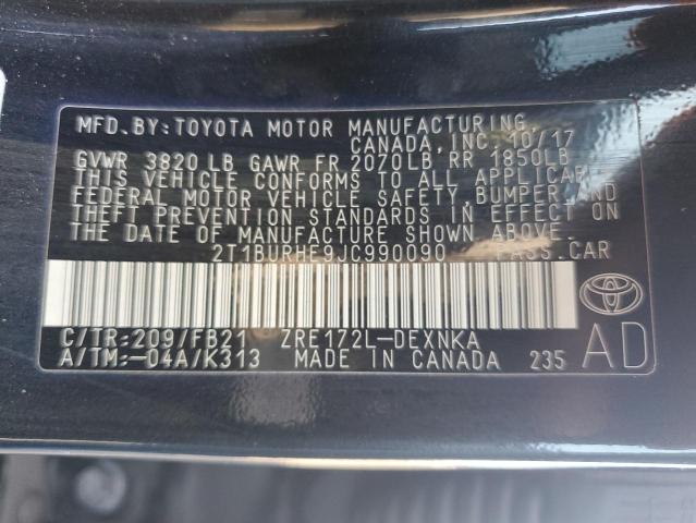 2T1BURHE9JC990090 Toyota COROLLA L
