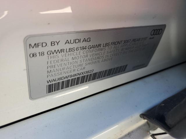 2019 AUDI A8 L WAU8DAF84KN003822