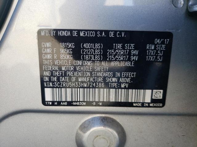 3CZRU5H33HM724386 Honda HR-V LX