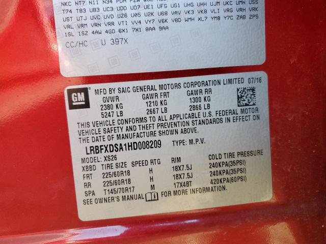 LRBFXDSA1HD008209 Buick Envision Essence
