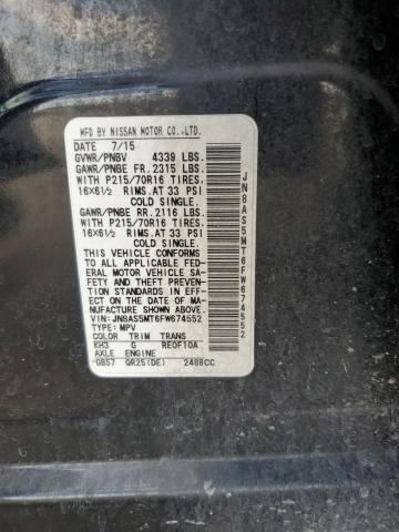 JN8AS5MT6FW674552 Nissan Rogue Select S