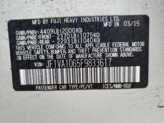 2015 SUBARU WRX PREMIU - JF1VA1D65F9833617