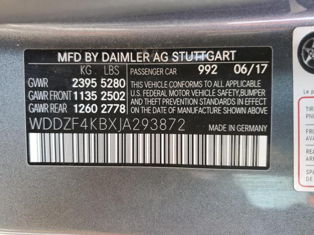 WDDZF4KBXJA293872 2018 MERCEDES-BENZ E-CLASS, photo no. 12