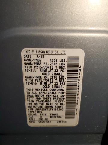JN8AS5MT2FW161203 Nissan Rogue Select S