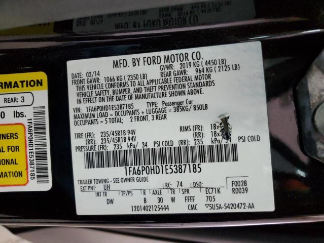 1FA6P0HD1E5387185 Ford FUSION SE