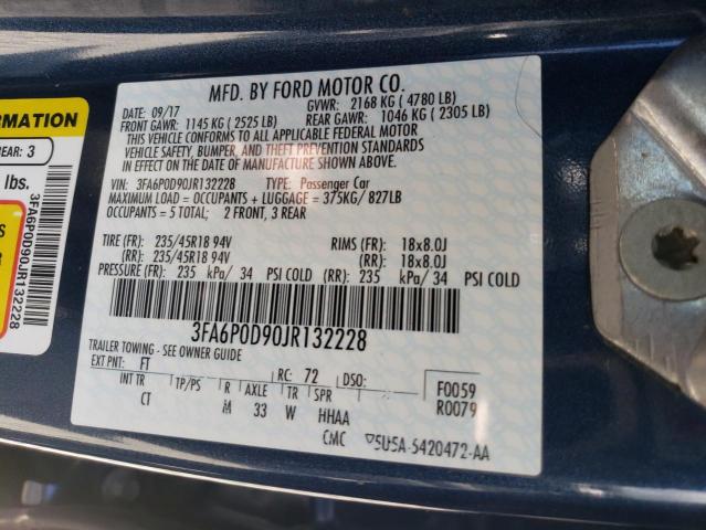 3FA6P0D90JR132228 Ford Fusion Titanium/platinum