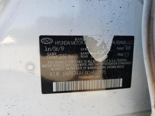 2019 Hyundai Sonata Se VIN: 5NPE24AF3KH802395 Lot: 65810083