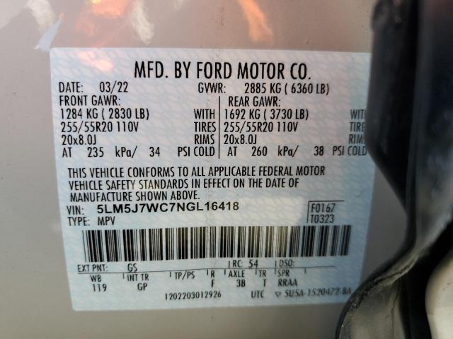 5LM5J7WC7NGL16418 Lincoln Aviator Reserve