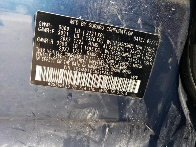 4S4WMALD5M3464498 Subaru Ascent Limited