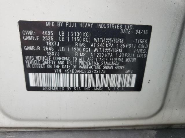 4S4BSANC8G3333479 Subaru Outback 2.5i Limited